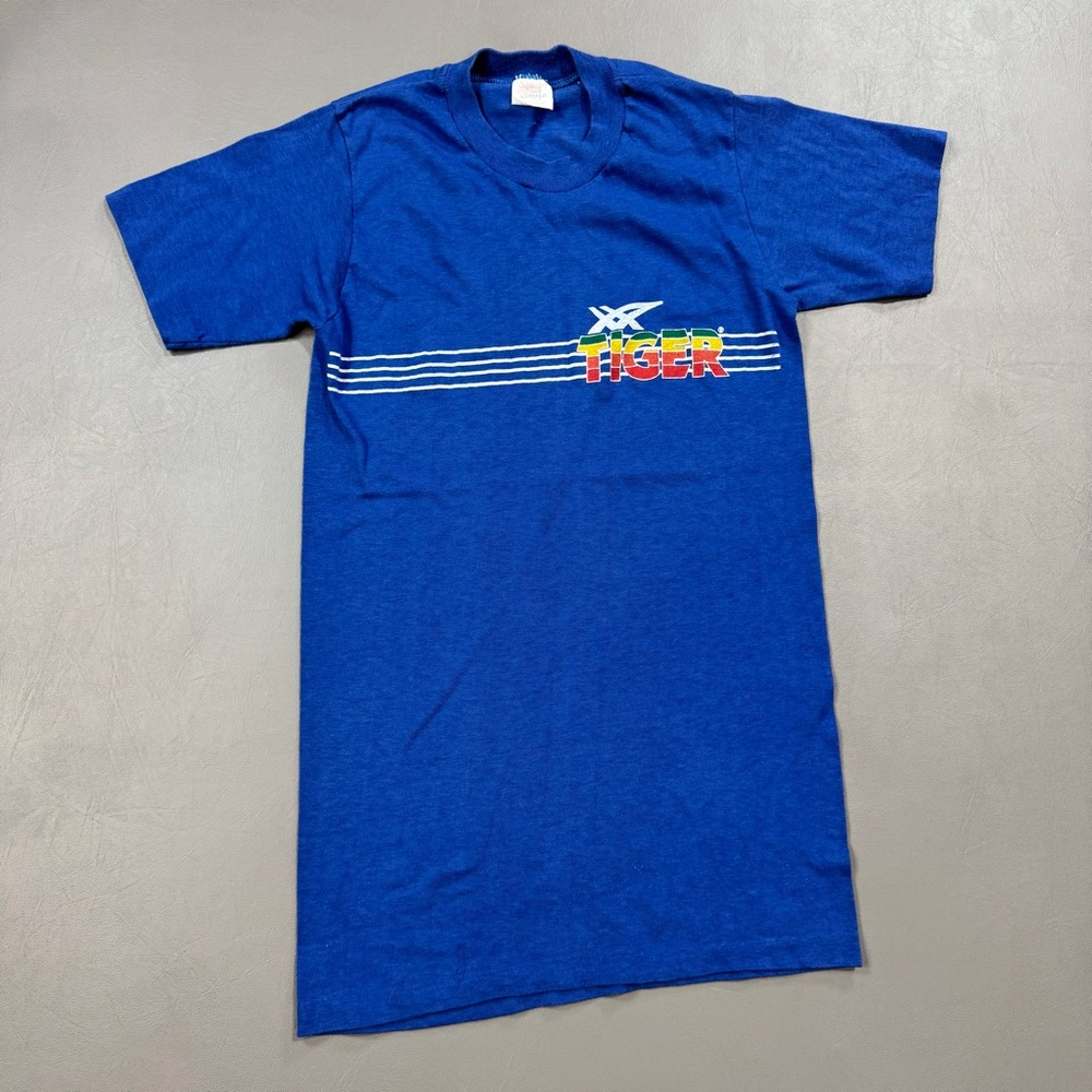 Vintage 80s TIGER Tee Youth L Single Stitch USA 14x26